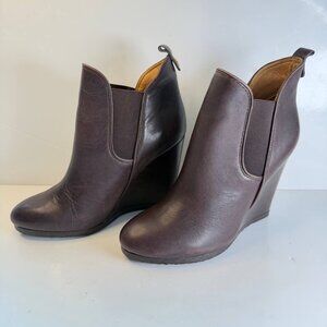 Coach Leather Wedge Ankle Boots – Brown – Size 6.5 (US)